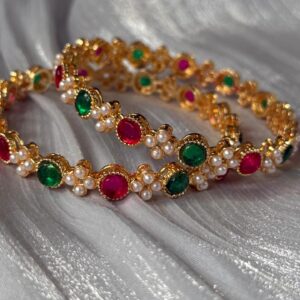 Pink & Green Heritage Bangle | CODE: P028