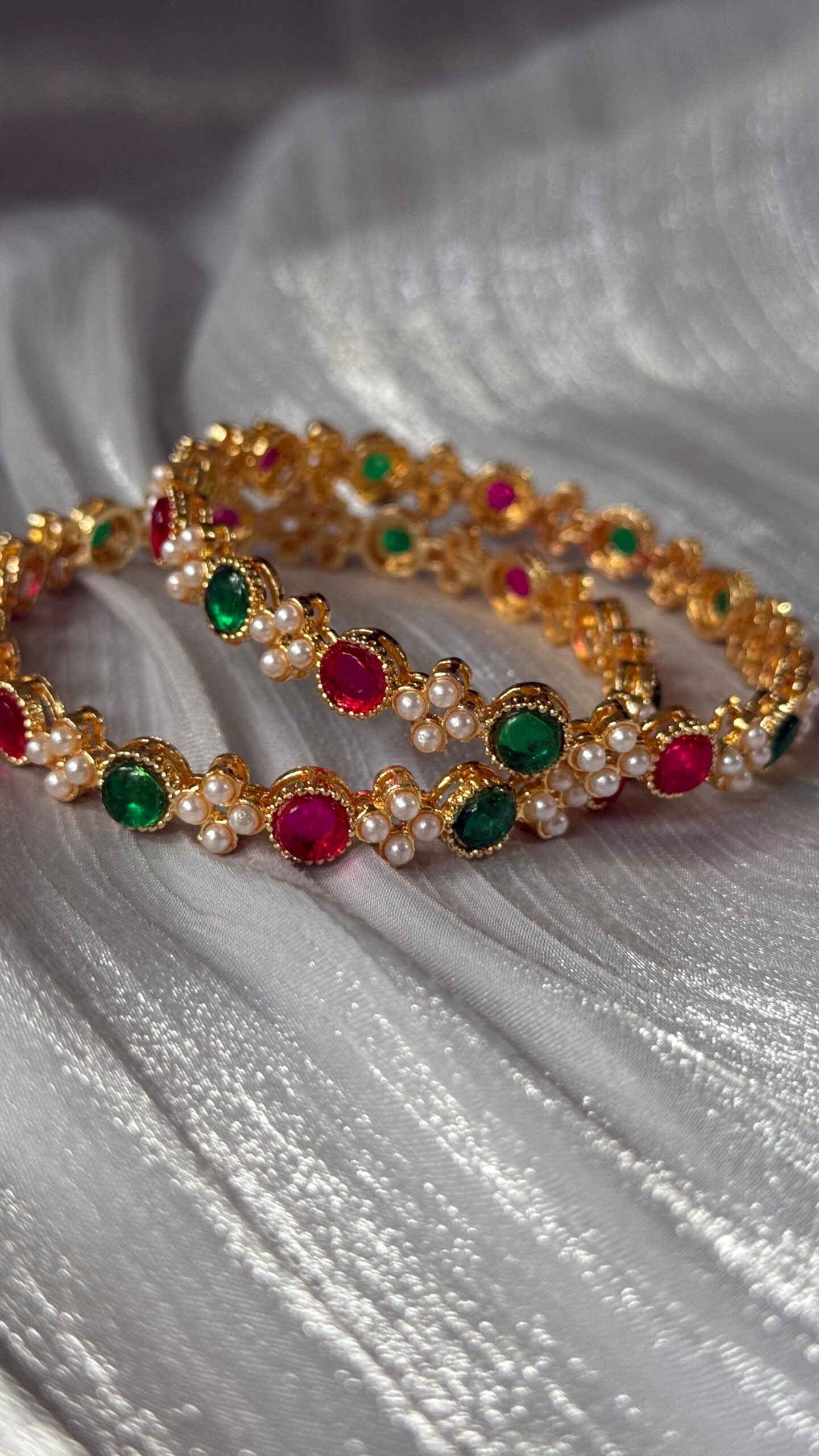 Pink & Green Heritage Bangle | CODE: P028
